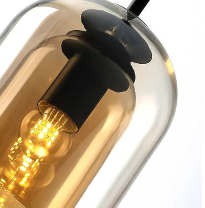 Moderne Pendelleuchte – Glas & Eisen, 1 oder 3 Köpfe, dimmbar