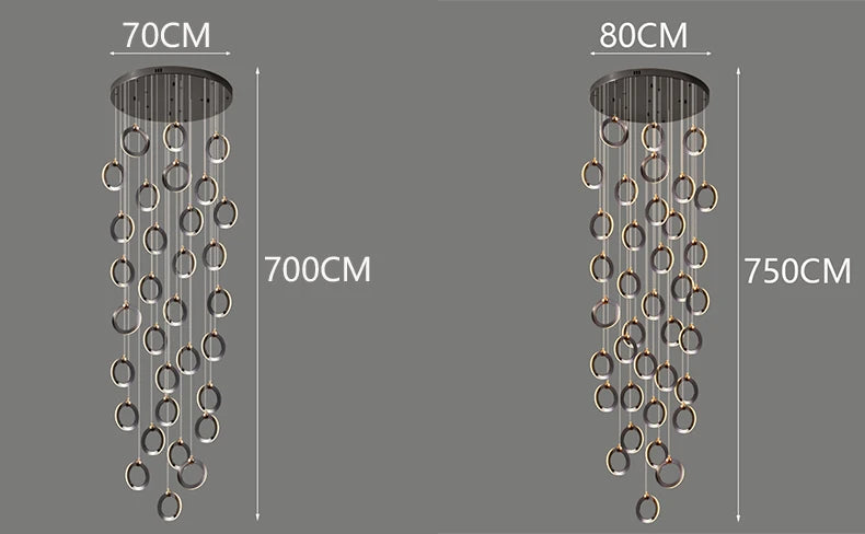 Octo - Modern LED Pendant Light Chandelier for Living Room and Staircase