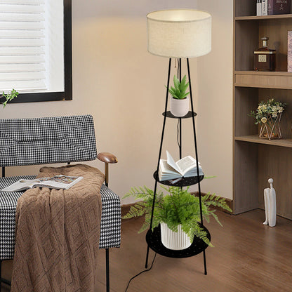 Moderne Stehleuchte mit 3-stufigem Regal – E27 Stehleuchte mit Stauraum