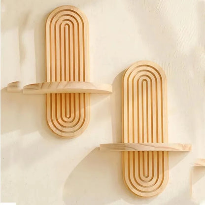 Boho-Wandregal aus Holz