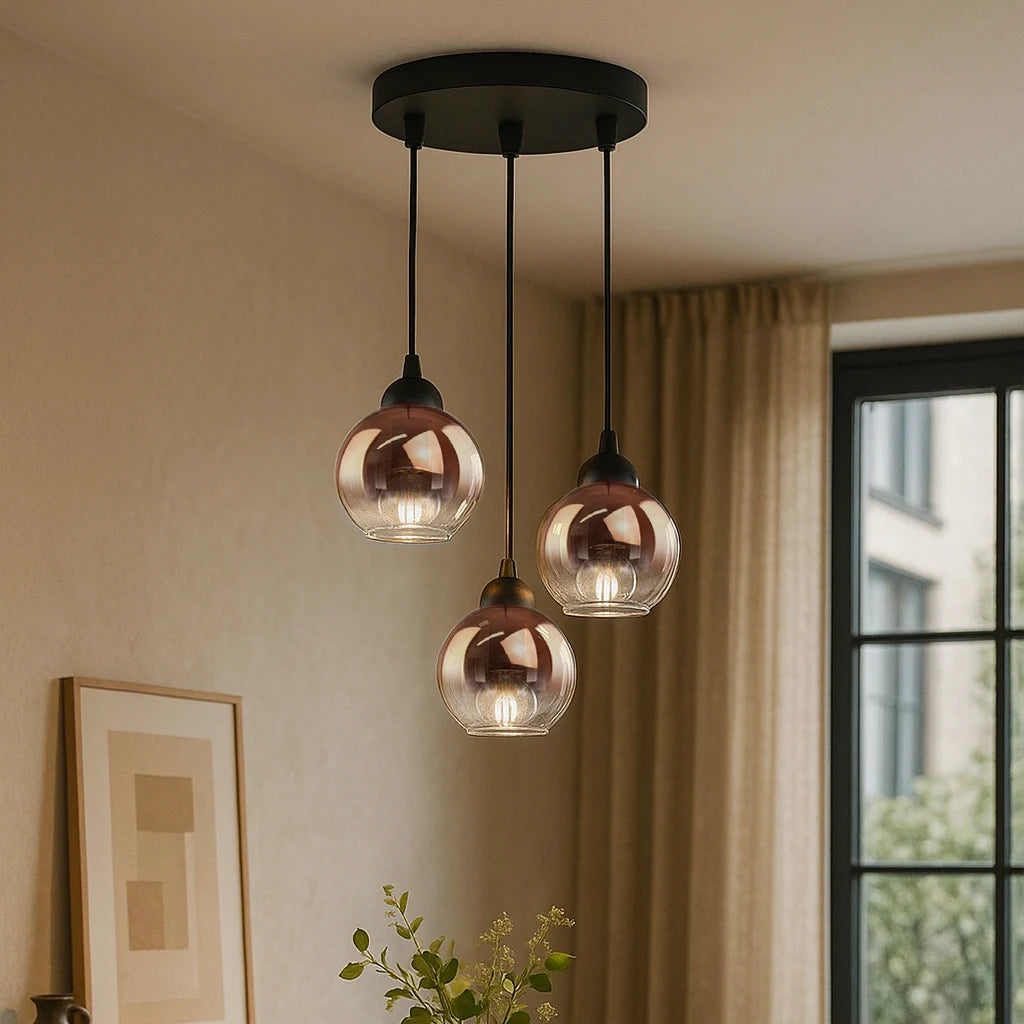 Moderner Glas-Pendelleuchter – Mehrflammige Leuchte für das Esszimmer