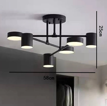 Modern Industrial Ceiling Light - 6-Light Metal Fixture