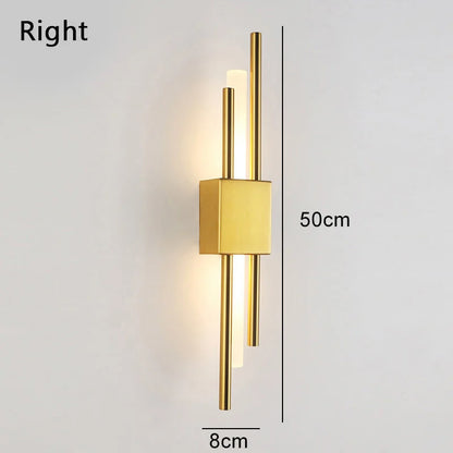 Nordic LED Wall Lamp – Modern Up & Down Sconce | Black/Gold | Bedroom, Living Room, Hallway