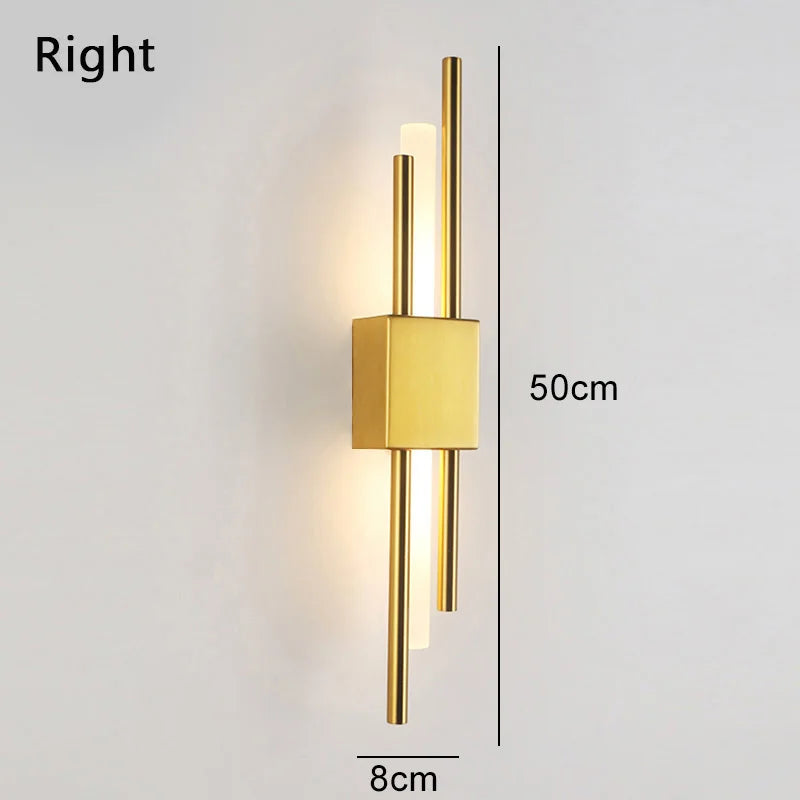 Nordic LED Wall Lamp – Modern Up & Down Sconce | Black/Gold | Bedroom, Living Room, Hallway