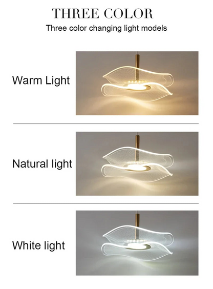 Lotus Leaf LED Pendant Light - Modern Gold Acrylic Ceiling Lamp