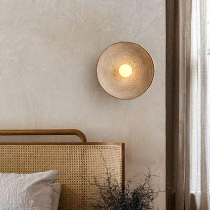 Luna Round Wall Sconce - Wabi-Sabi Resin Lamp