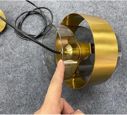 Moderne Glas-Pendelleuchte – Bernsteinfarbener Designer-Kronleuchter für Esszimmer und Küche