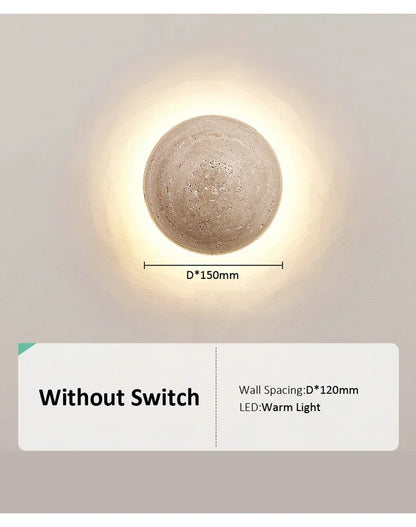 Nordic Limestone Wall Lamp - Natural Stone LED Light for Bedroom & Corridor
