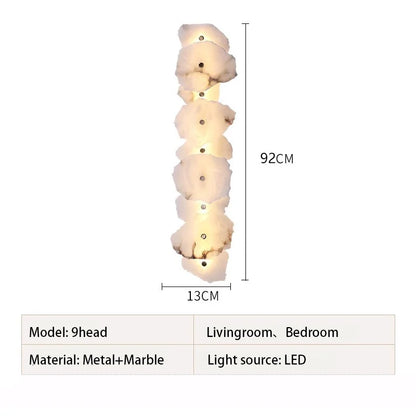 LED-Wandleuchte aus Marmor & Kupfer
