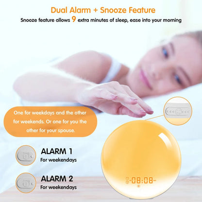 Sunrise Alarm Clock with Wake-Up Light - Digital Clock with FM Radio and Night Light