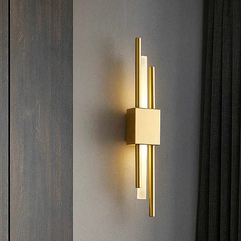 Nordic LED Wall Lamp – Modern Up & Down Sconce | Black/Gold | Bedroom, Living Room, Hallway