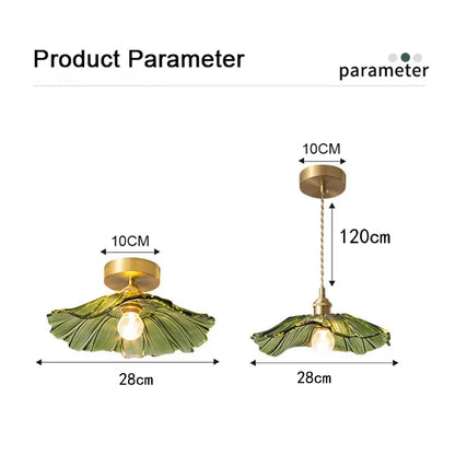 Flower Glass Pendant Lamp - Copper Ceiling Chandelier