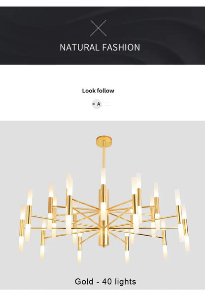 Moderne Nordic Design LED Hanglamp - G4 Kroonluchter Zwart/Goud