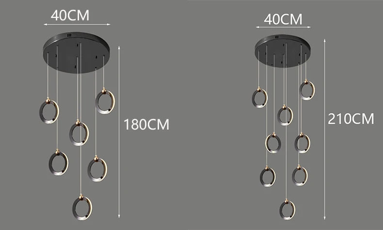 Octo - Modern LED Pendant Light Chandelier for Living Room and Staircase