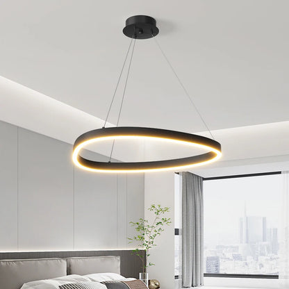 LED Ring Chandelier - Modern Pendant Light for Living Room, Bedroom & Dining Room