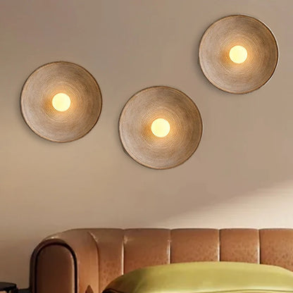 Luna Round Wall Sconce - Wabi-Sabi Resin Lamp