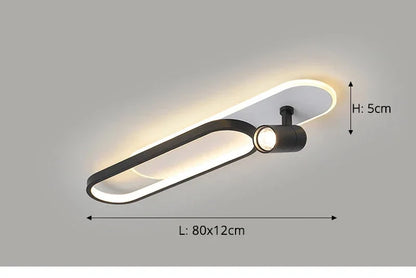 Dimbare led-plafondlamp met spotlight – 60/80/100/120 cm | Zwart, wit of goud
