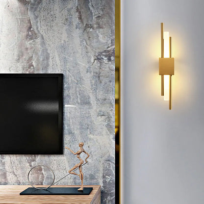 Nordic LED Wall Lamp – Modern Up & Down Sconce | Black/Gold | Bedroom, Living Room, Hallway