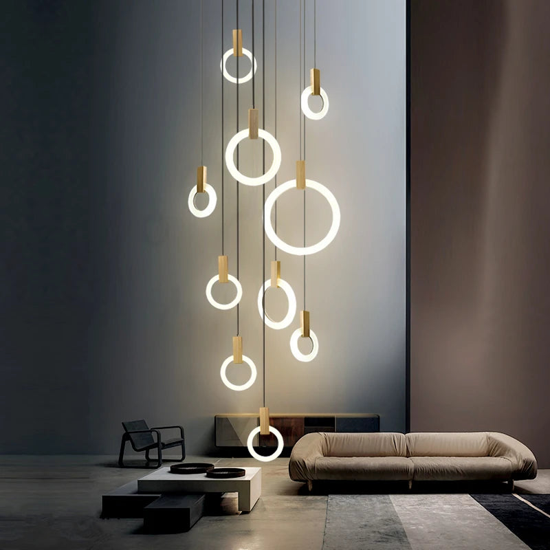Deckenleuchter aus Holz – Moderne Pendelleuchte für Wohnzimmer, Schlafzimmer und Esszimmer