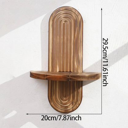 Boho-Wandregal aus Holz