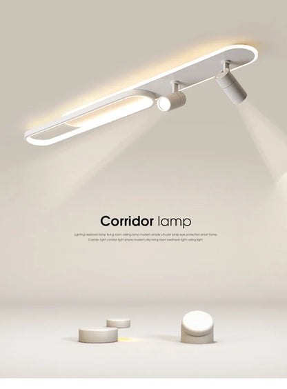 Dimbare led-plafondlamp met spotlight – 60/80/100/120 cm | Zwart, wit of goud