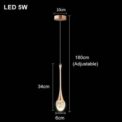 Moderne Blasen-Kristall-Pendelleuchte — 1, 2 oder 3 Köpfe