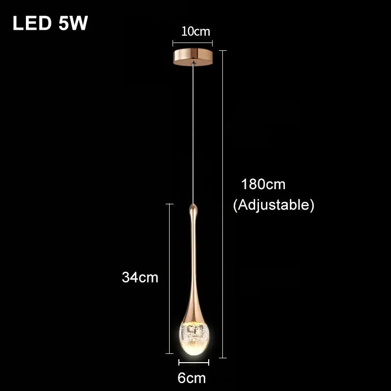 Moderne Blasen-Kristall-Pendelleuchte — 1, 2 oder 3 Köpfe