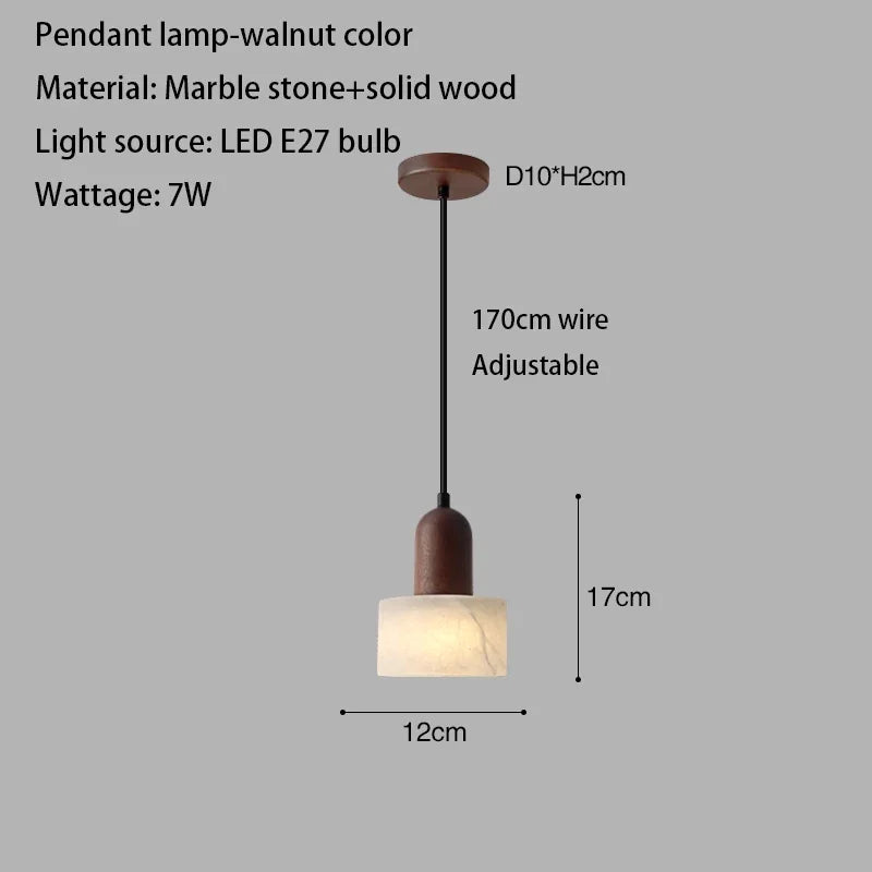 Luxuriöse Marmor-Pendelleuchte – LED-Lampe im Wabi-Sabi-Stil aus Naturstein