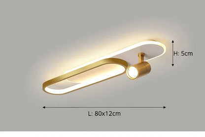 Dimbare led-plafondlamp met spotlight – 60/80/100/120 cm | Zwart, wit of goud