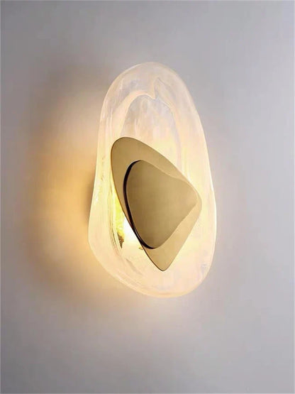 Glazen LED-wandlamp met ijzeren basis – Zwart of goud | Warm, koud of 3-kleuren licht