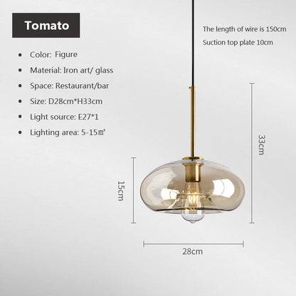 Nordic Loft Glass Stone Pendant Light - Industrial Design