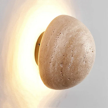 Nordic Limestone Wall Lamp - Natural Stone LED Light for Bedroom & Corridor