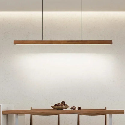LED Pendant Light - Wood Long Strip - Kitchen Island Lighting