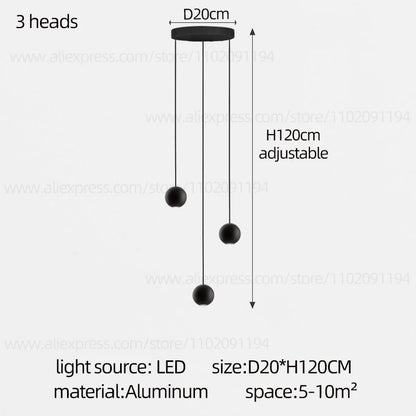 Moderner runder LED-Pendelleuchter – Treppenhausleuchte mit mehreren Leuchten