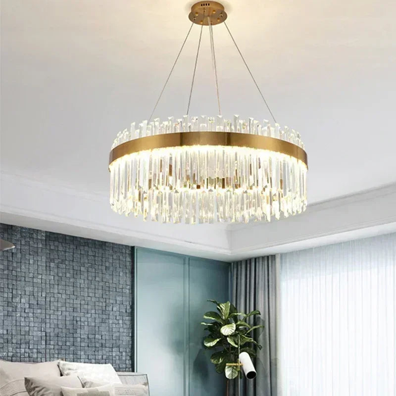 Luxury Crystal Chandelier - Nordic Modern Gold Pendant Light for Living Room & Dining