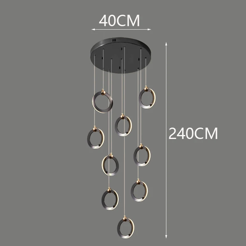 Octo - Modern LED Pendant Light Chandelier for Living Room and Staircase