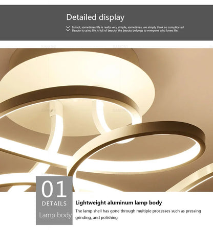 Modern LED Ceiling Chandelier - Stepless Dimming