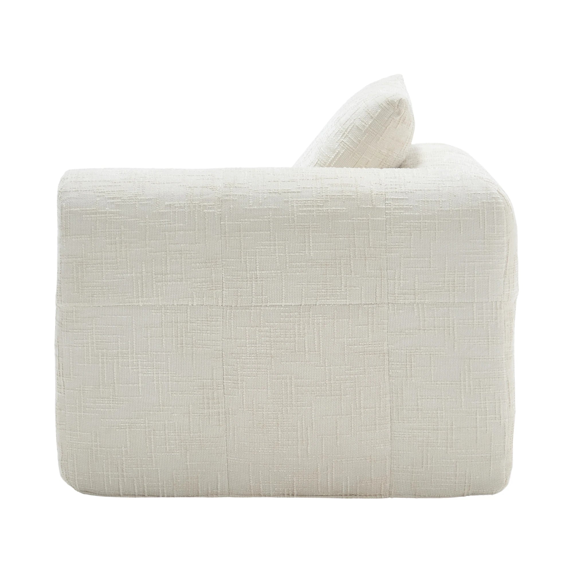 Luxury Beige Chenille Chaise Lounge Sofa - 2-Seater with Storage Pockets