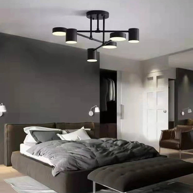 Modern Industrial Ceiling Light - 6-Light Metal Fixture