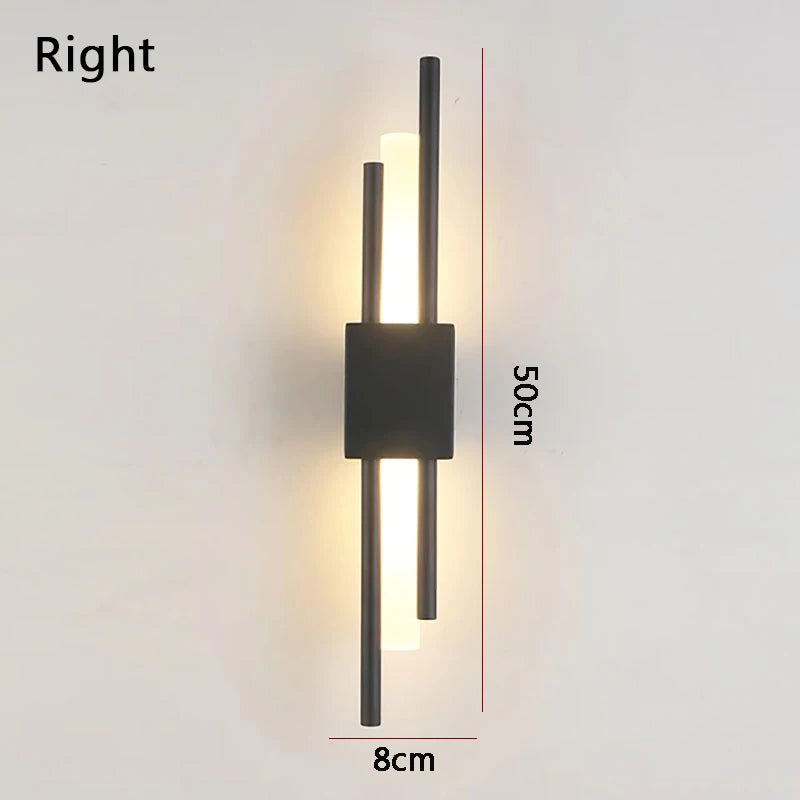 Nordic LED Wall Lamp – Modern Up & Down Sconce | Black/Gold | Bedroom, Living Room, Hallway