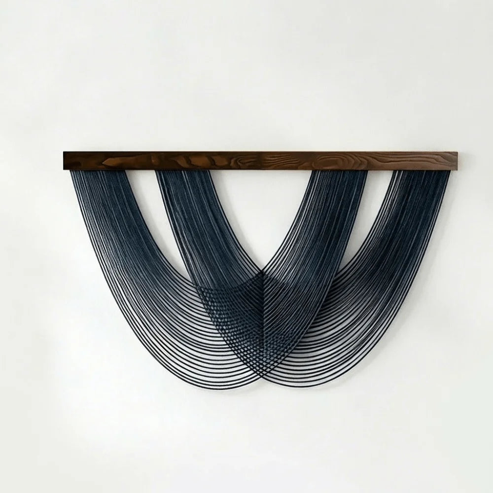 Handgewebte Makramee-Wanddekoration – Nordischer Stil, 100 × 60 cm