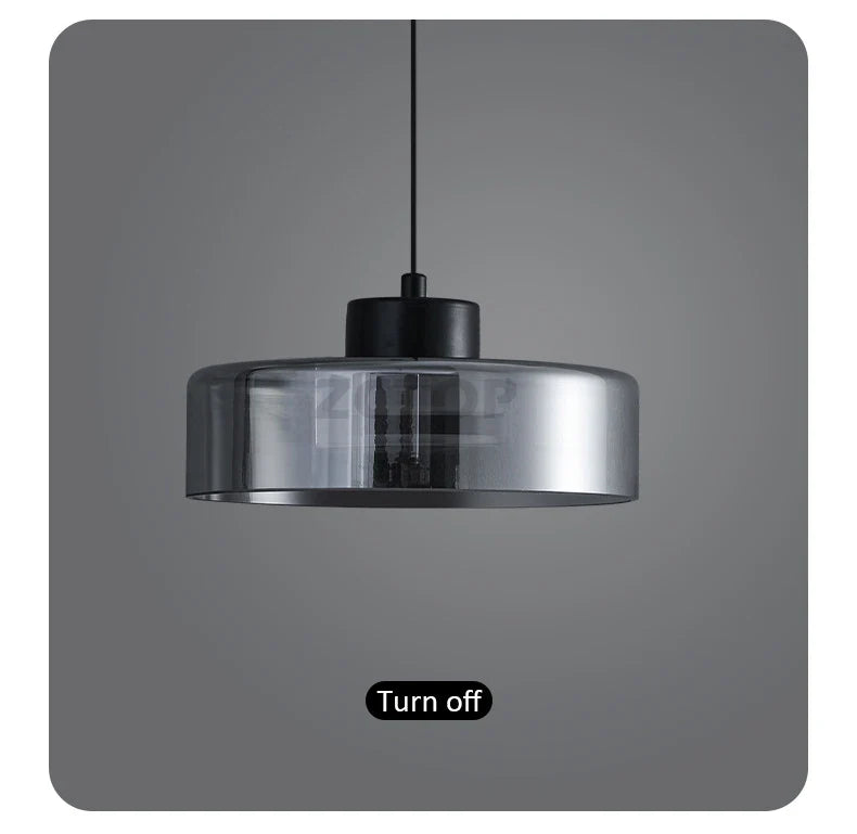 Minimalistische glazen led-hanglamp zwart