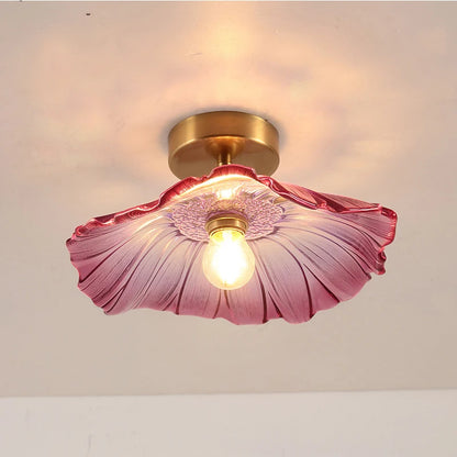 Flower Glass Pendant Lamp - Copper Ceiling Chandelier