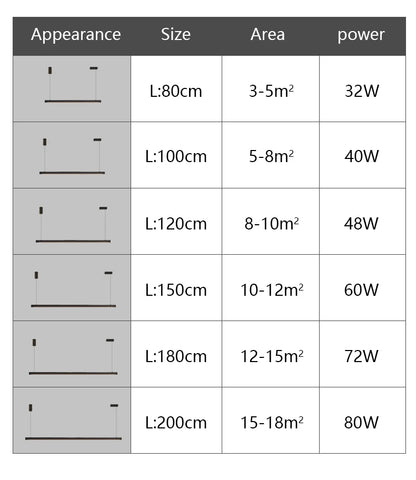 Moderner linearer LED-Kronleuchter – Minimalistische Pendelleuchte für Kücheninsel und Esszimmer