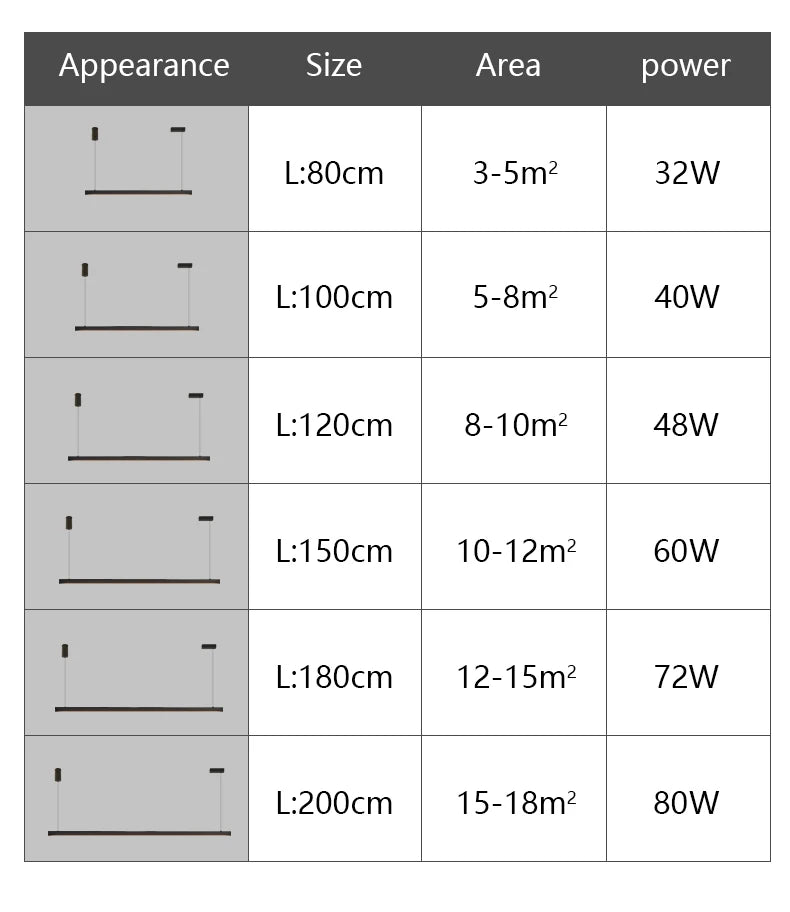 Moderner linearer LED-Kronleuchter – Minimalistische Pendelleuchte für Kücheninsel und Esszimmer