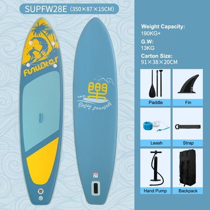 Inflatable SUP board with premium accessories and carrying strap