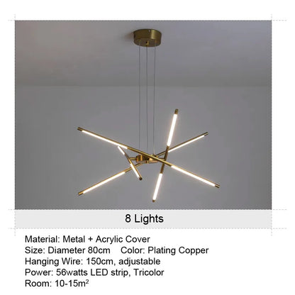 LED Tube Hanglamp - 12 Lichts - Zwart