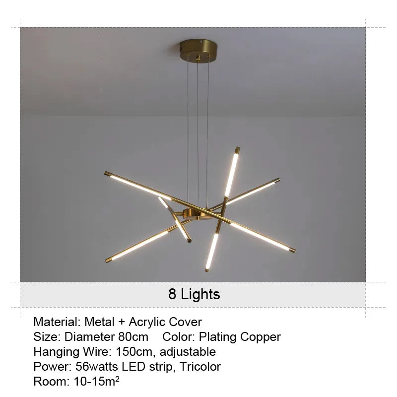 LED Tube Hanglamp - 12 Lichts - Zwart