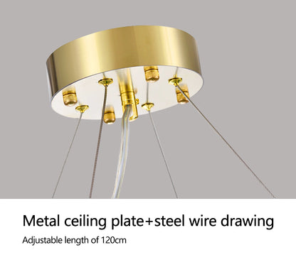 Crystal Chandelier Double Rings 55cm - Pendant Light