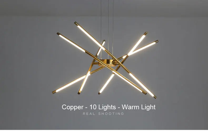 LED Tube Hanglamp - 12 Lichts - Zwart